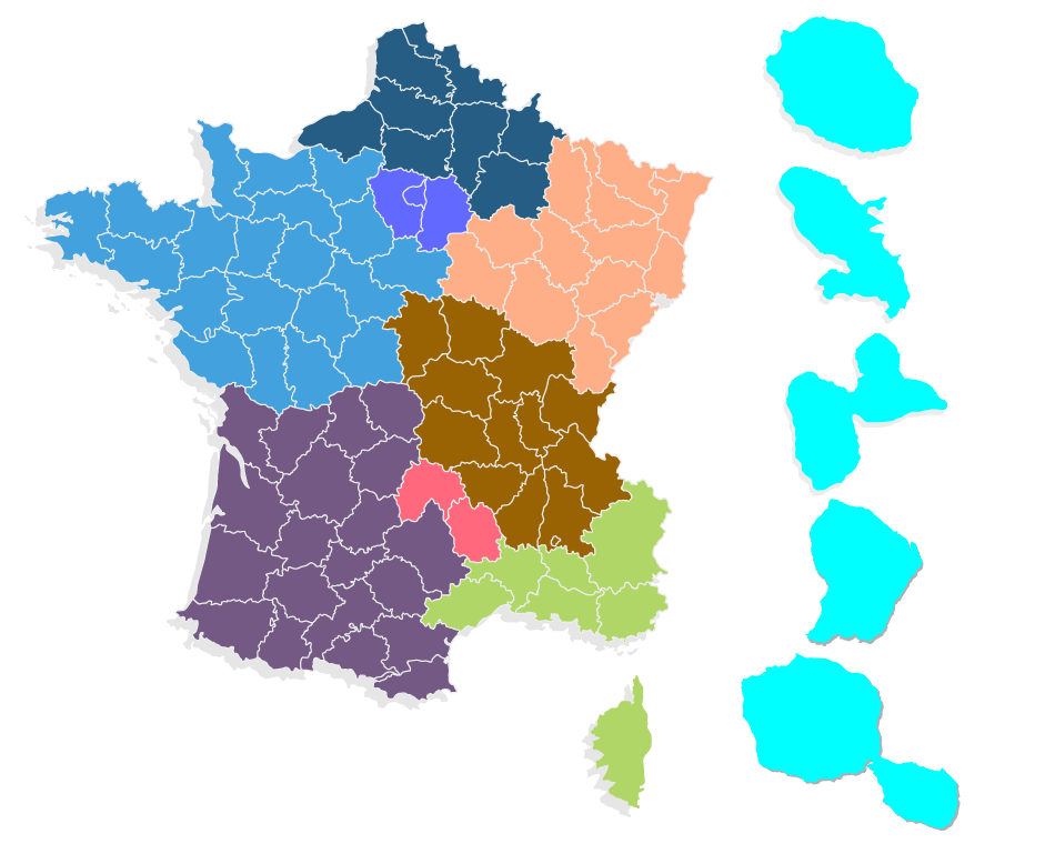 Carte de france et des DOM-TOM